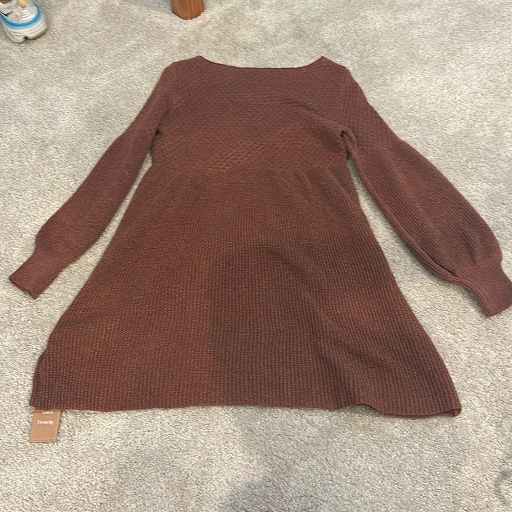 SHEIN Brown Knit Midi Dress